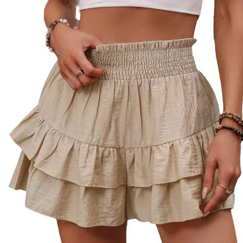 

Summer Women's High Waist Wide Leg Shorts Casual Draped Skirt Pants For Women