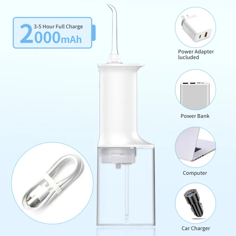 

2026 Portable Electric Oral Irrigator Water Flosser with 4 Jets 3 Modes Rechargeable Dental Teeth Cleaner Travel and Daily Use