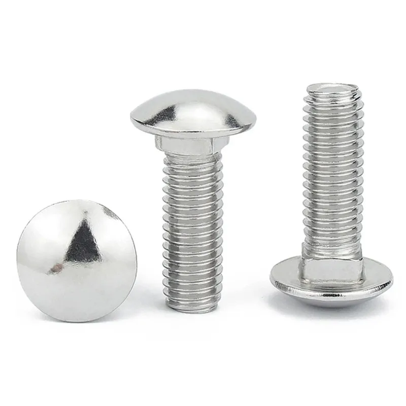 M4 M5 M6 M8 M10 M12 304 الفولاذ المقاوم للصدأ جولة رئيس ساحة الرقبة النقل المسمار مدرب الترباس 2/5/10/20/30/50 قطعة