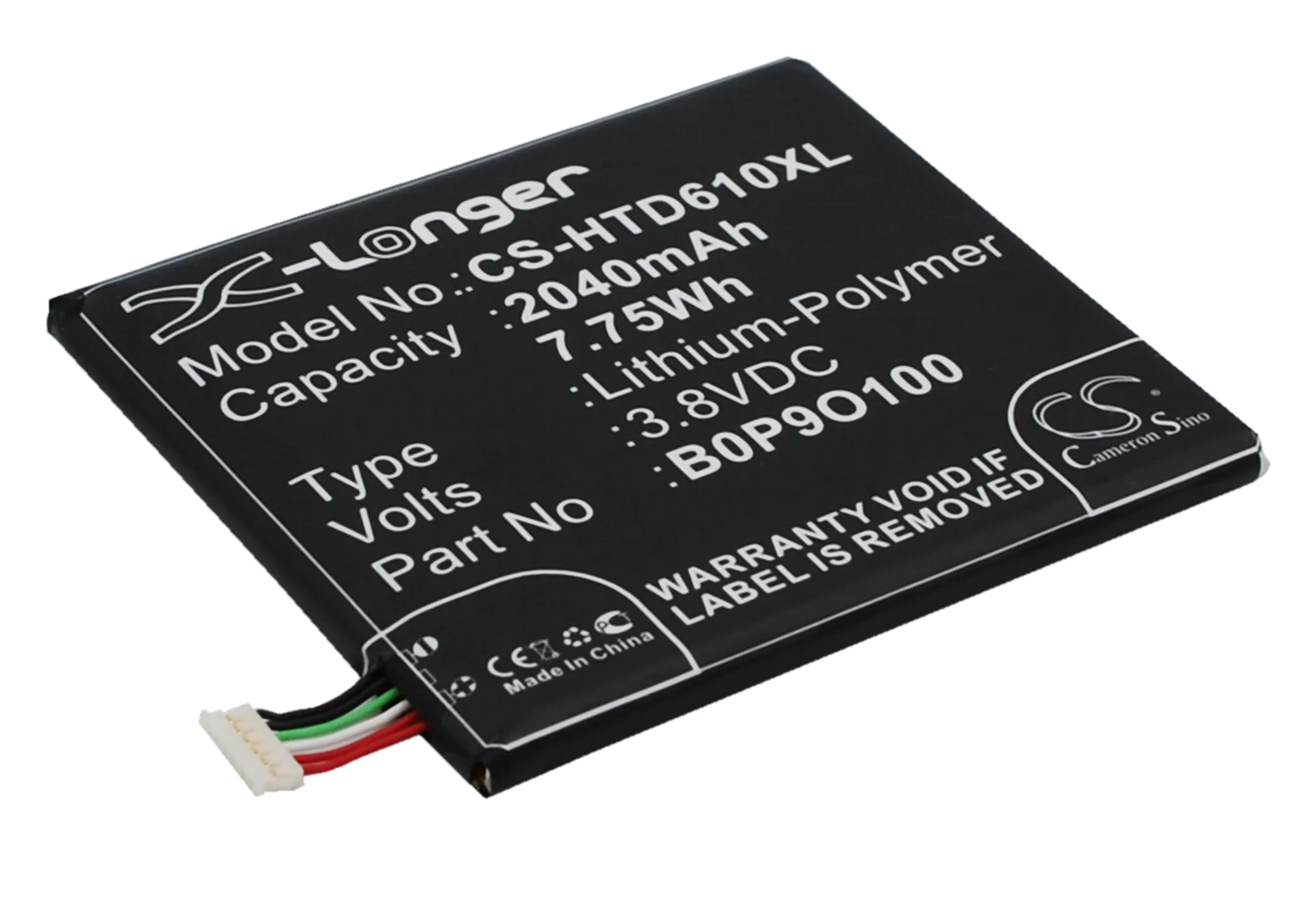 CS Replacement Battery for HTC Desire 610,Desire D610t,Desire D610n,Desire D610x,A3QHD,D610,D610 PN:B0P9O100 2040mAh / 7.75Wh