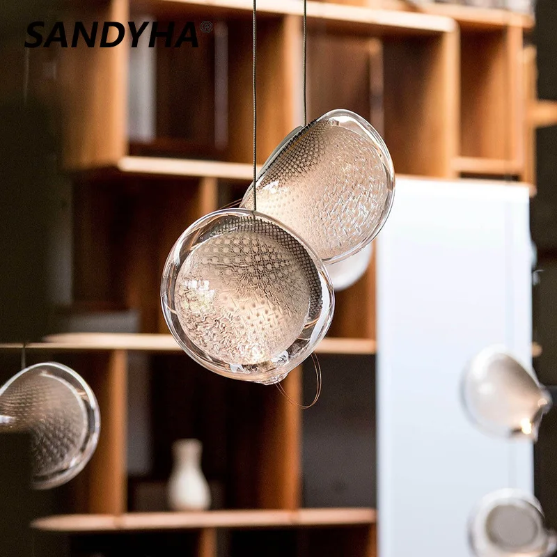 REVEN American Style Dimmable Chandelier Aluminum Glass Bubbles Pendant Light Lustre Customizable