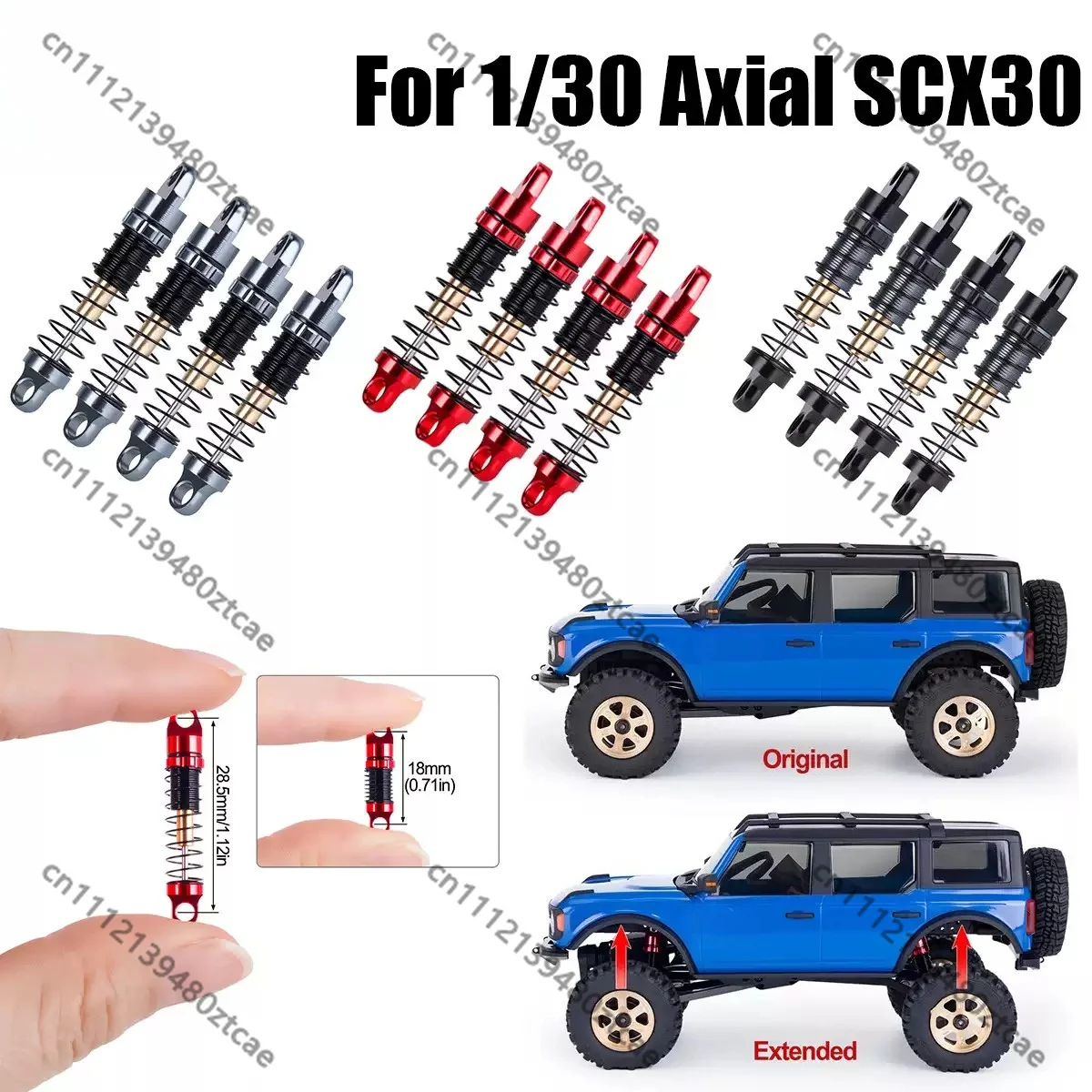 1/30 Mini RC Crawler Metal Shock Absorber 28.5mm Damper With 3 Sets Optional Springs Upgrade Replacement Parts