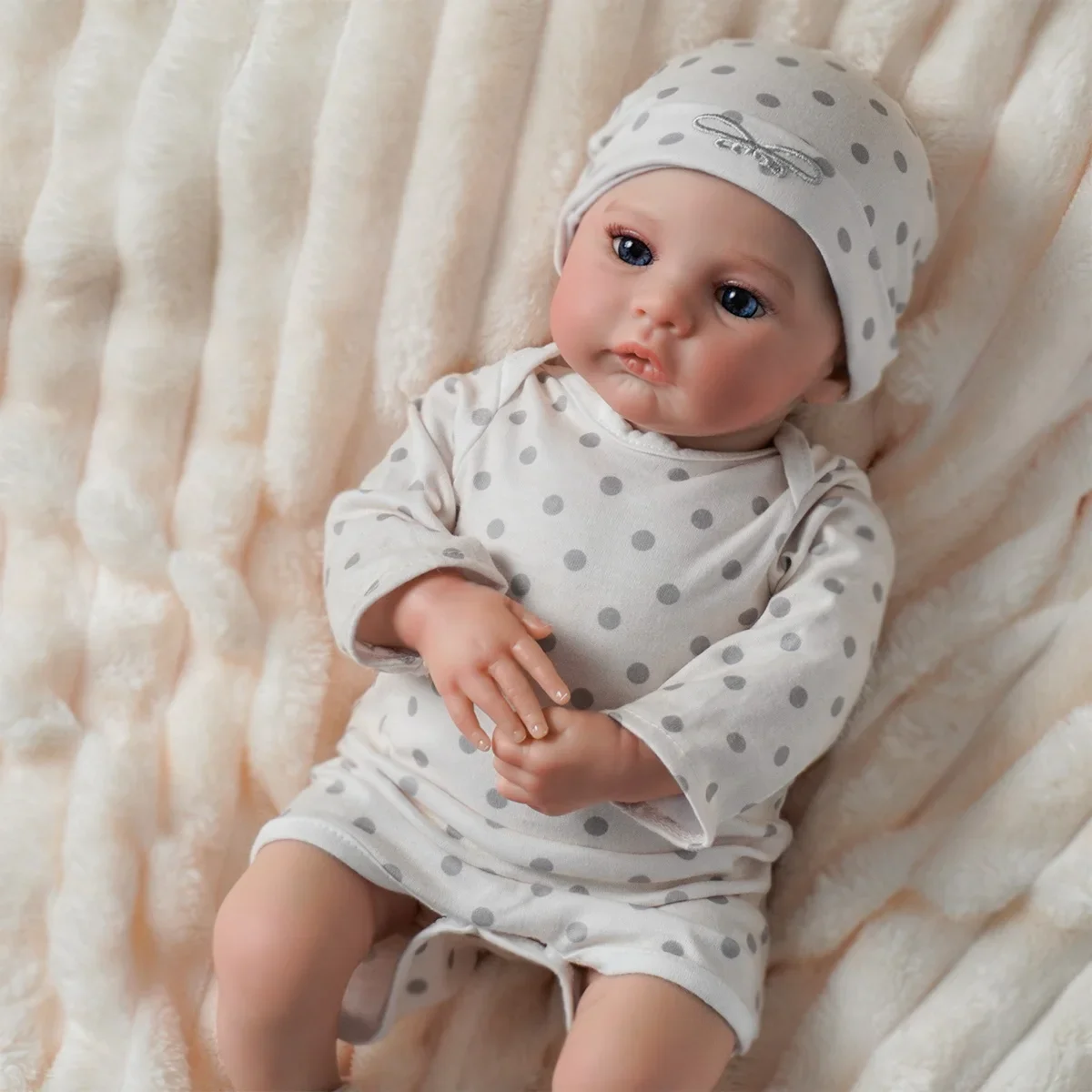 Joyora boneca reborn de 50cm com cabelo realista, brinquedo reborn, presente de natal, pele 3d, veias visíveis, como uma boneca recém-nascida