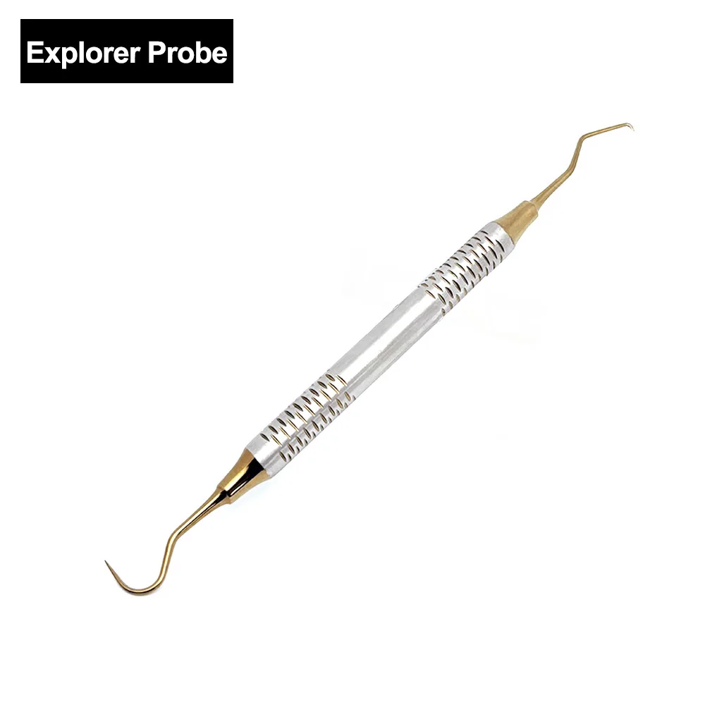 1Pcs Dentist Teeth Cleaning Tool Mouth Mirror/explorer Probe/blade Handle Stainless Steel Dental Instruments