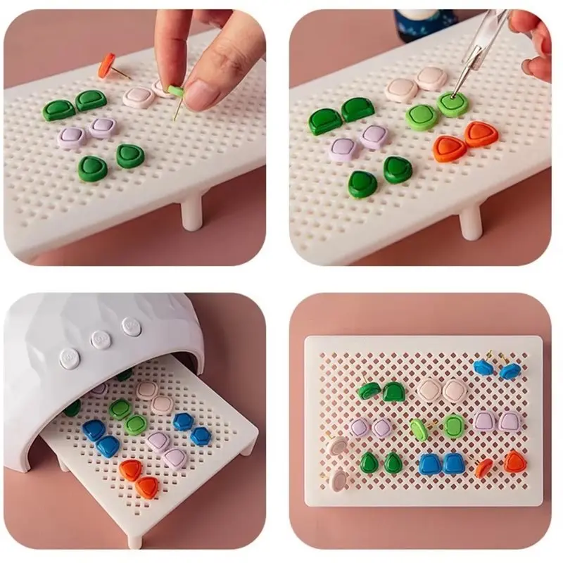 ABLA-Clay Earring Drying Rack Ultraviolet Lamp Pottery Clay Stud Bracket For Hole Alignment Quick Drying