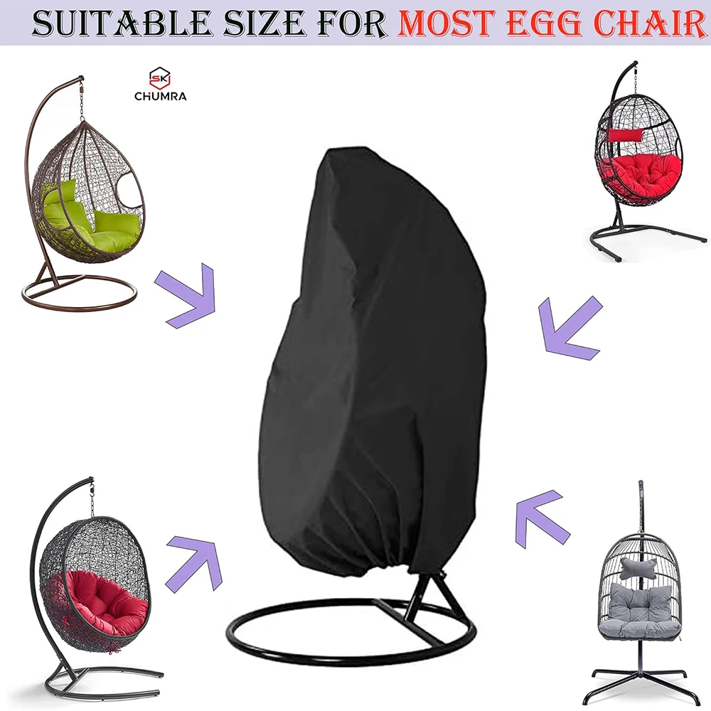 Rattan Eggshell Swing Chair Dust Cover Protection Case Anti-Dust Waterproof 210D UV Protection Garden Patio Funiture Cover Pouch