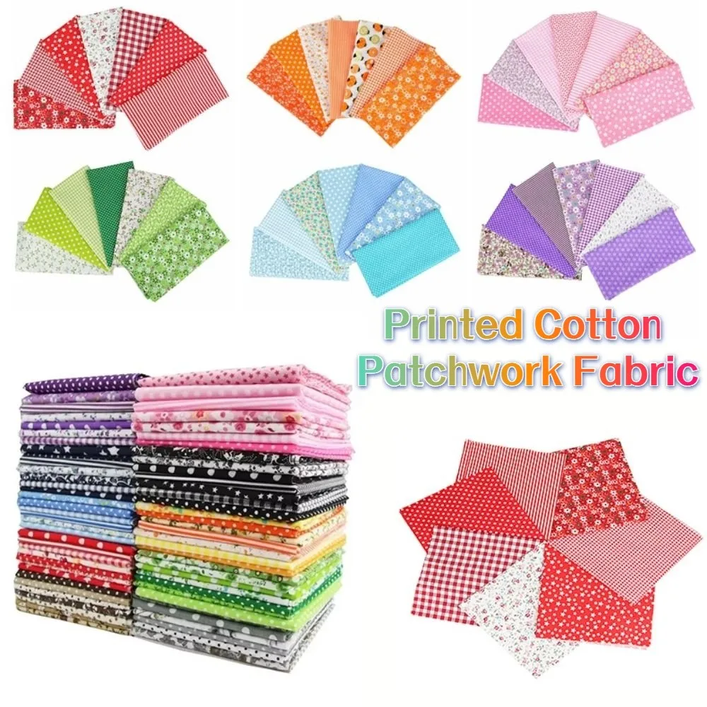7Pcs/set Pre-Cut Cotton Fabric Stash Colorful DIY Sewing Patchwork Fabric Bundle Breathable 50x50cm Patchwork Cotton Fabric