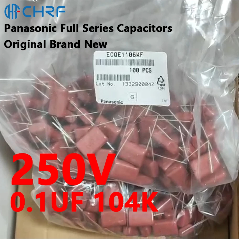 

Конденсаторы Panasonic ThinFilm ECQE2104KF 250 В 0,1 мкФ 104 К Полипропиленовый пленочный конденсатор Конденсаторы CBB
