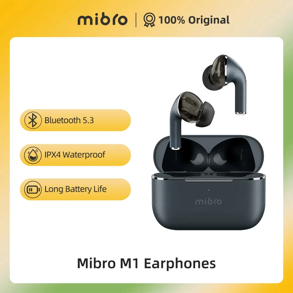 Mibro-M1 سماعات بلوتوث ، IPX4 مقاوم للماء ، الرياضة سماعات لاسلكية ، HiFi ستيريو ، ENC ، الحد من الضوضاء ، 4 رئيس ، 100% الأصلي