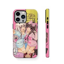 Ins Cute Anime Girl Phone Case for IPHONE 16 15PRO MAX 14 13 12 11 PRO Plus 15pro XS Acrylic TPU Two in One Mobile Phone Cases