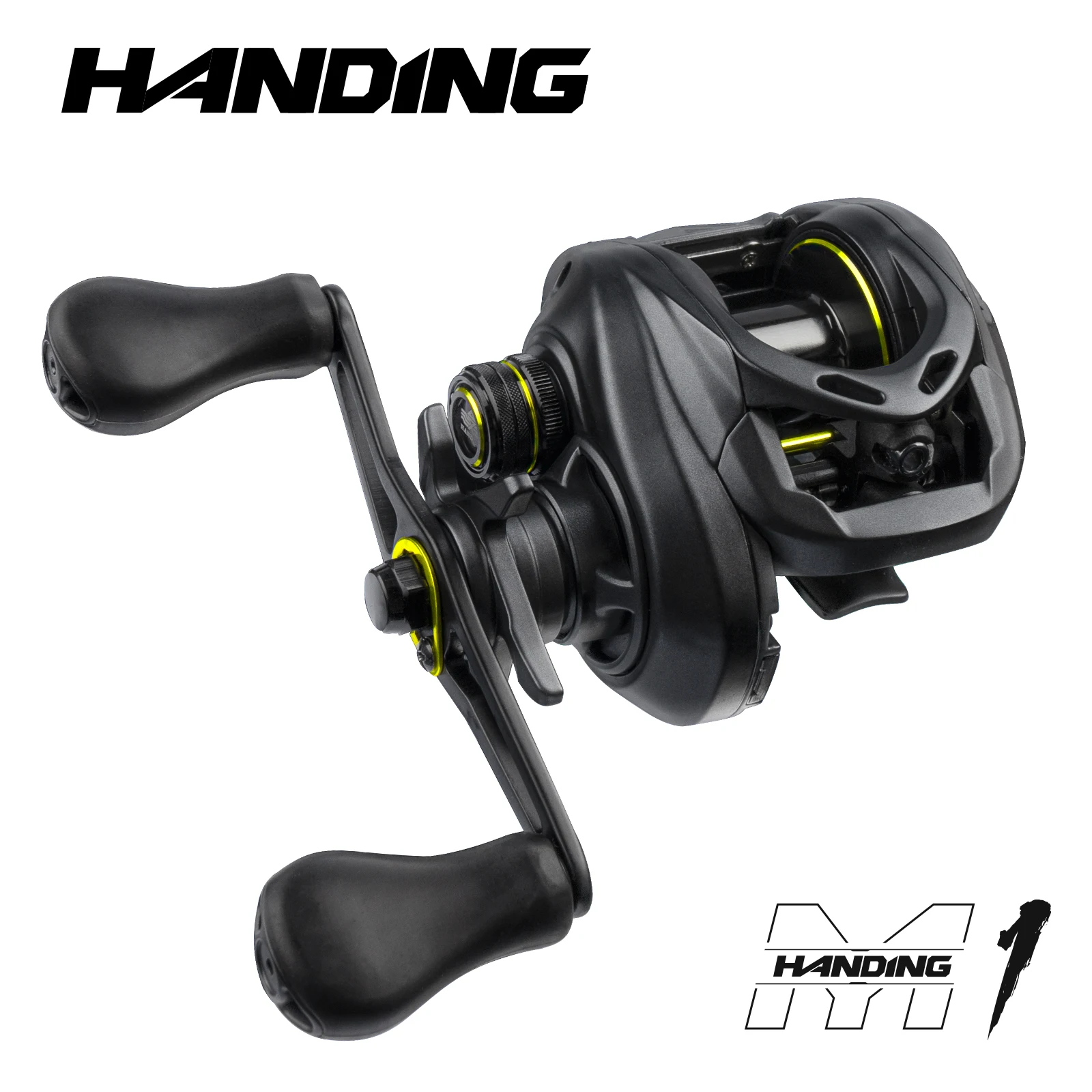 HANDING M1 Baitcast Fishing Reel 8KG Max Drag Low Profile 6+1 Ball Bearing 7.2:1 Gear Ratio 207G Durable Baitcaster Fishing Reel