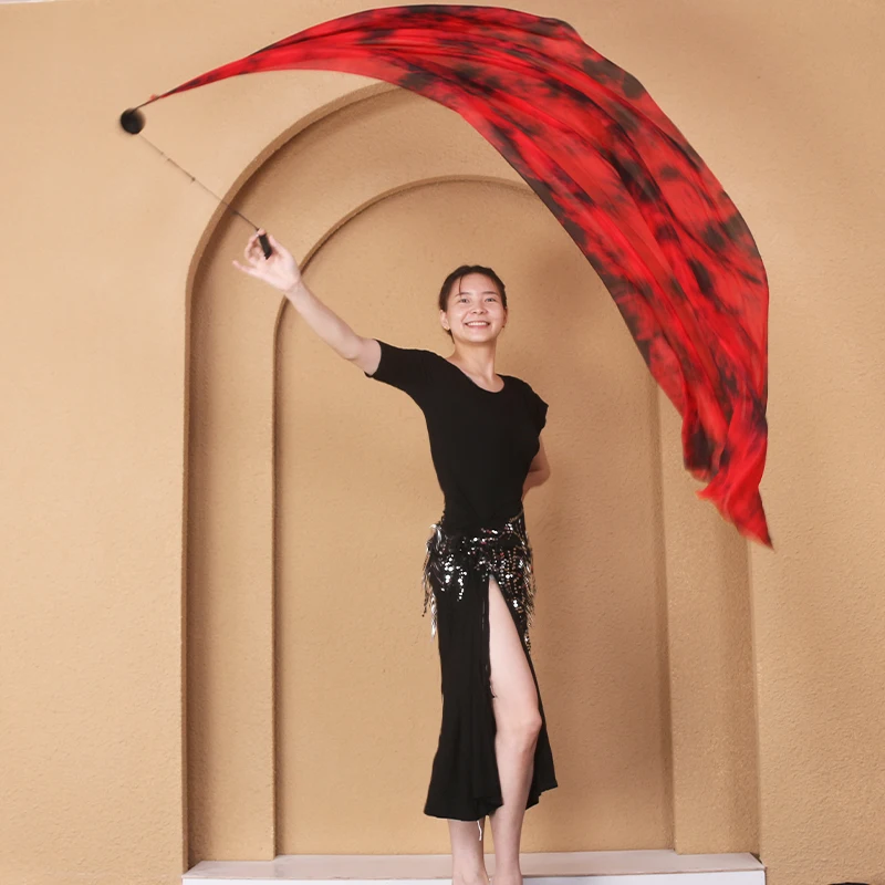 Voile de danse en soie Poi élégant voile de soie écharpe Poi boule Streamer élégant danse du ventre Poi Streamer couleurs progressives foulard en soie voile