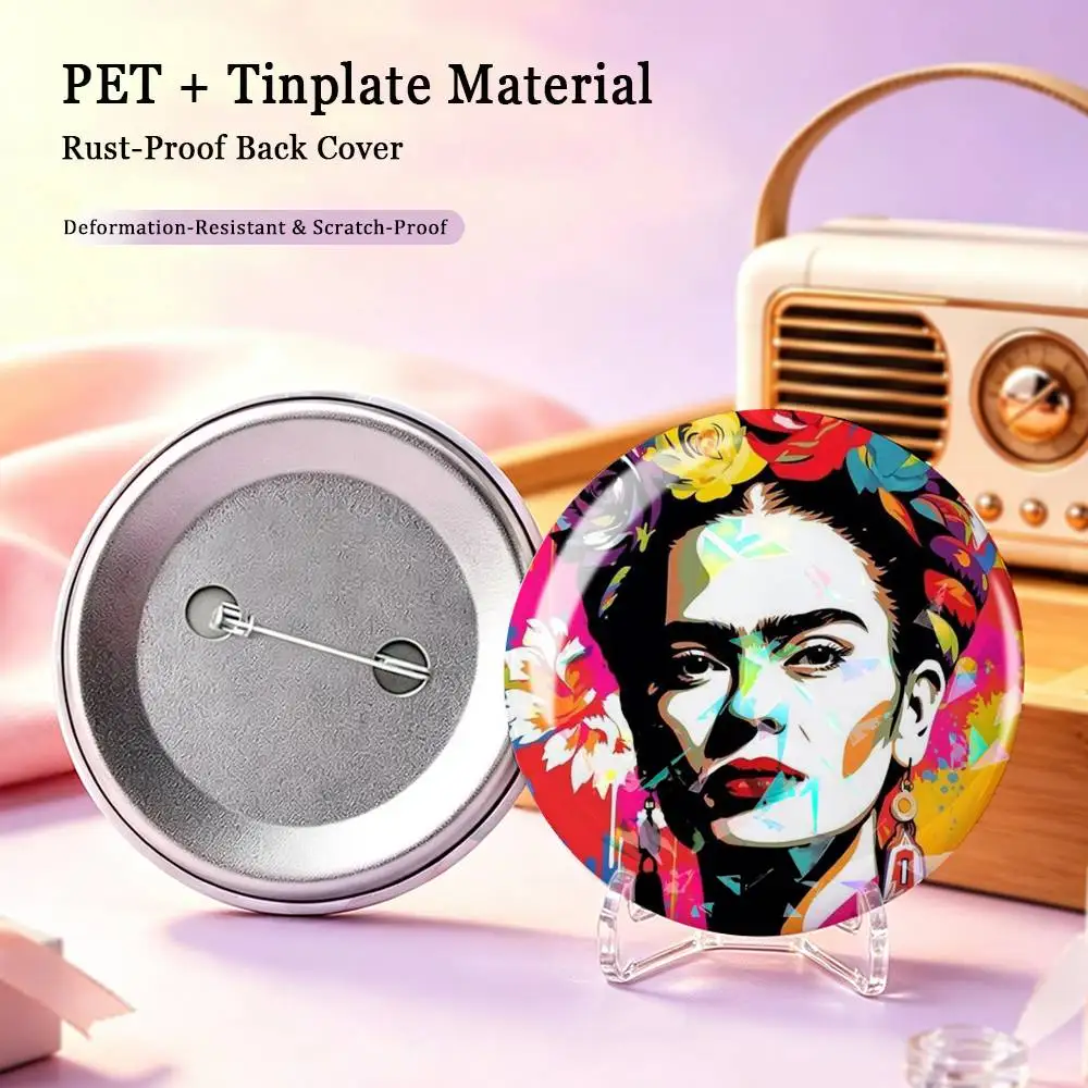 Beautiful Frida Kahlo Art  Custom Tinplate Round Button Badge Pins Brooches
