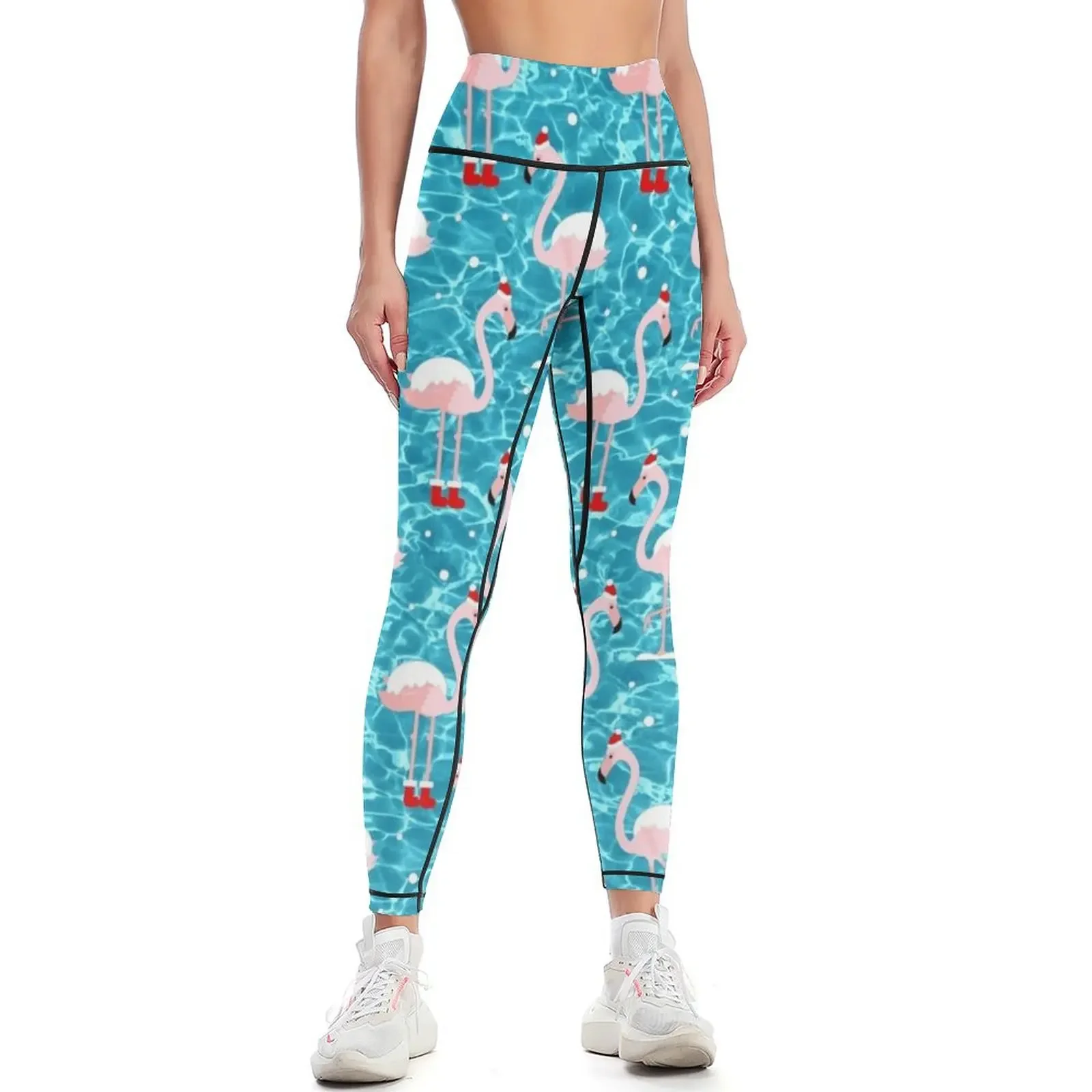 

ugly christmas santa flamingo xmas Leggings Women's push up gym top gym's sportswear for girls Womens Leggings