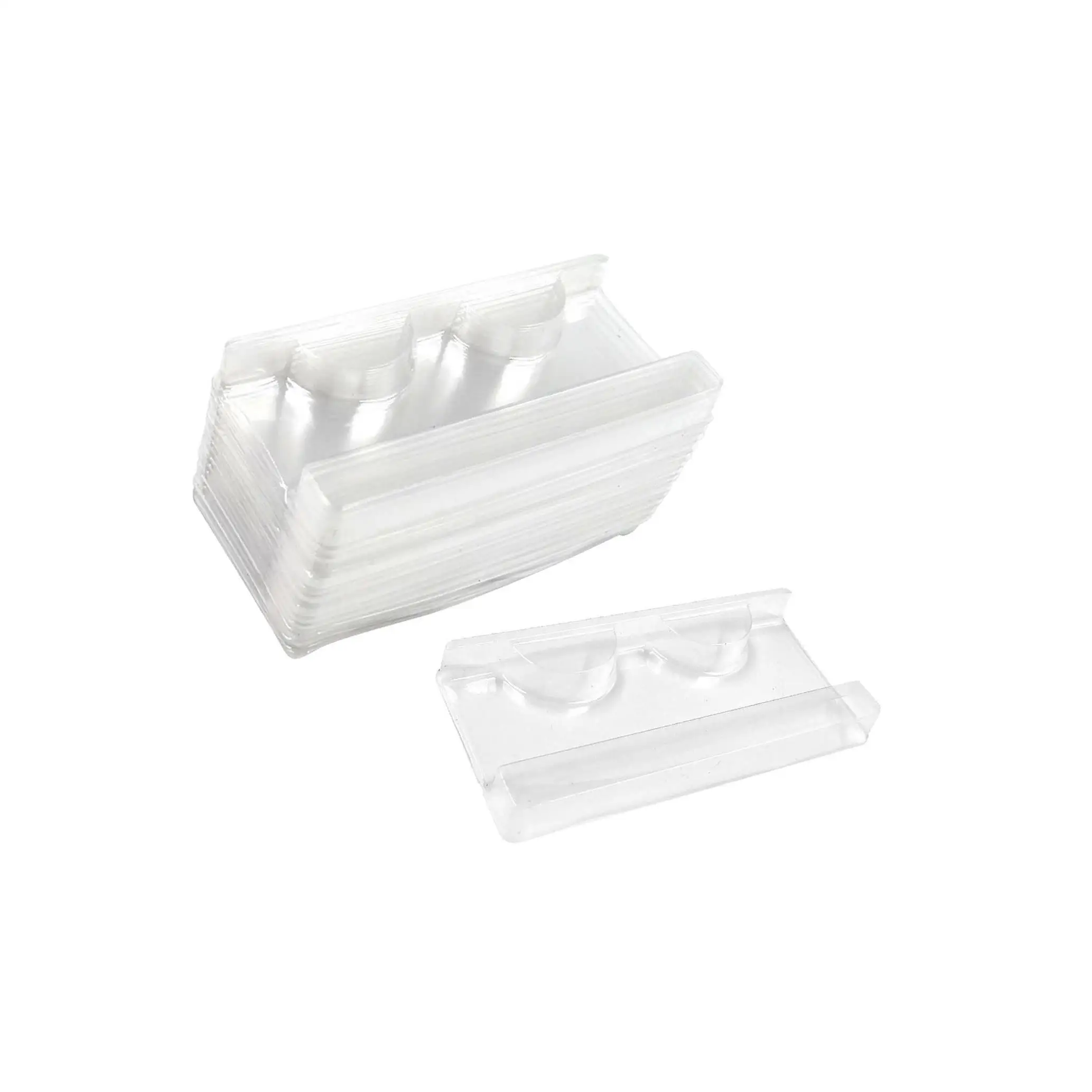 50Pcs Eyelash Trays Plastic Empty Makeup Beauty Salons Home Clear 2 Pair