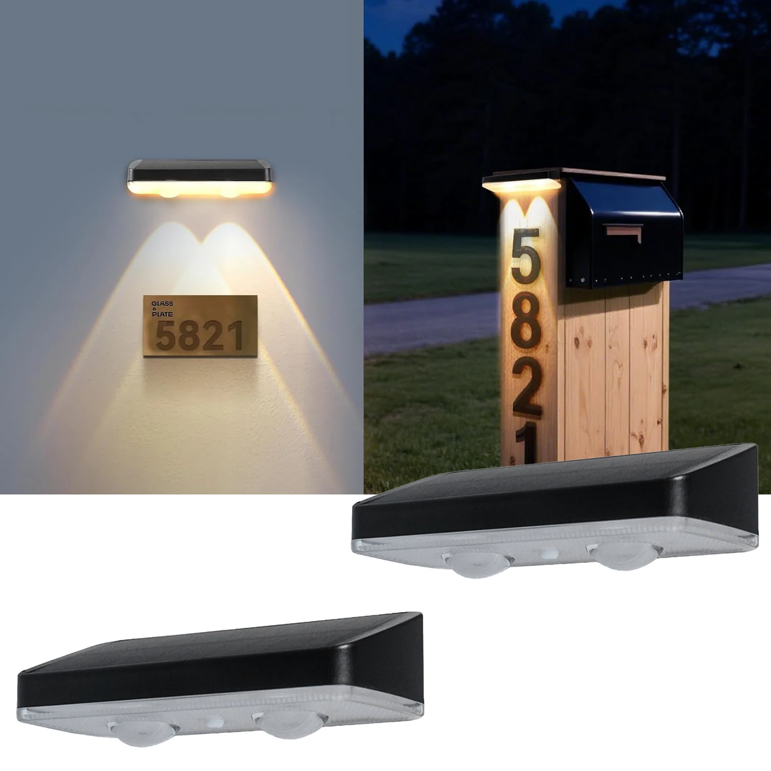 Solar Lights Outdoor Fence Light Solar Mailbox Light IP65 Waterproof  3 Modes Wall lamp for Mailbox, House Number,Step Patio