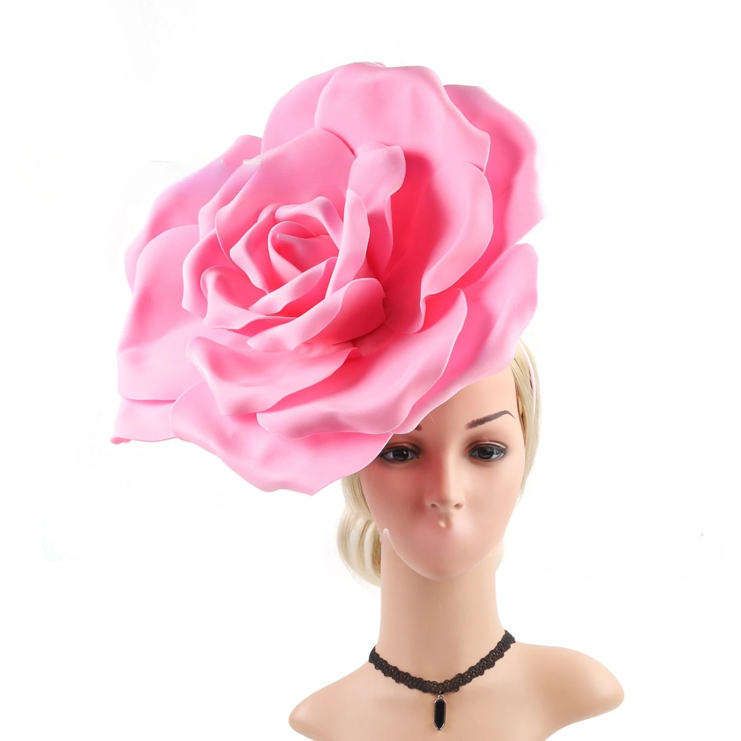 

Wedding Women Girls Hair Wreath Big Artificial Rose Flower Crown Headpiece Headband Birthday Party Gift Decor Holiday
