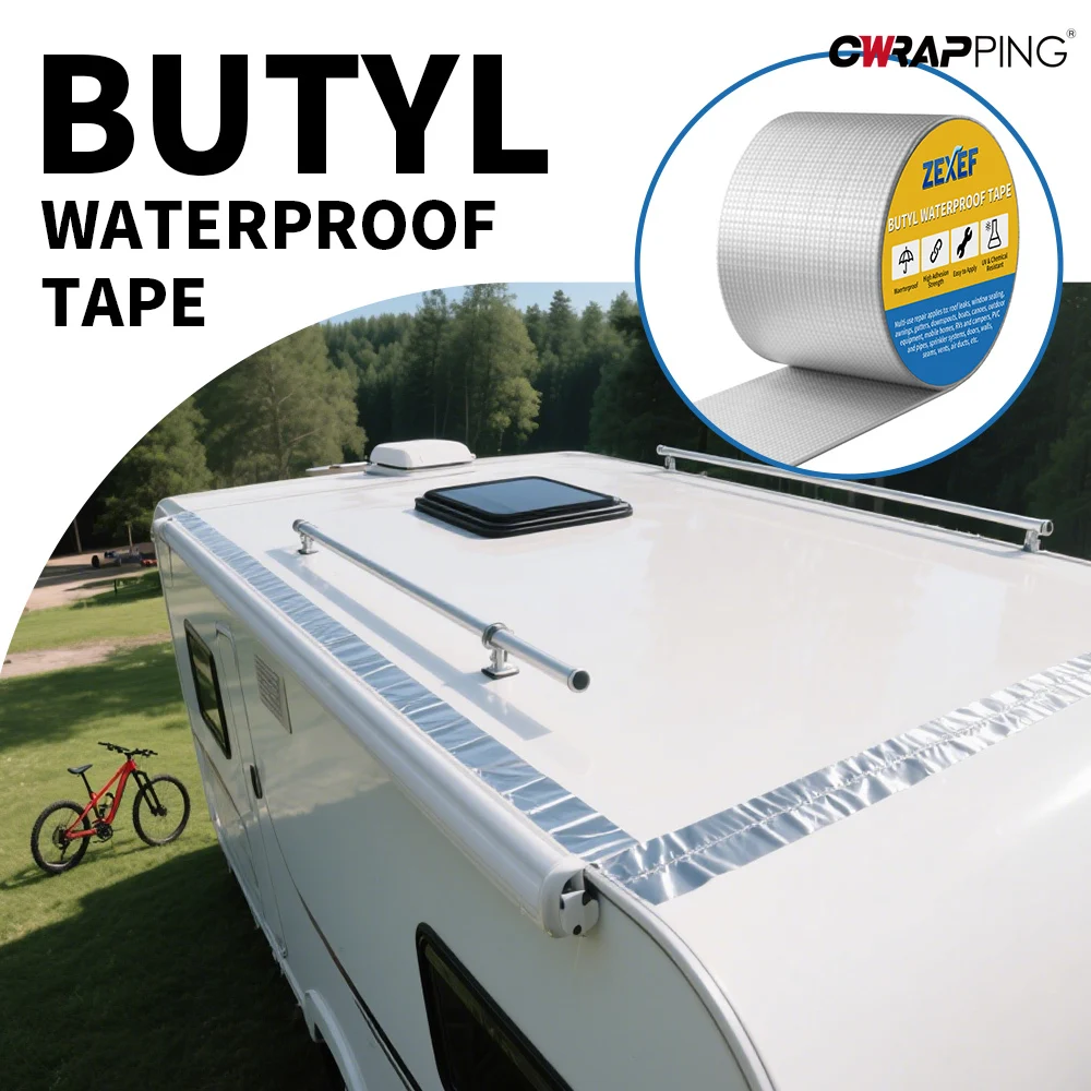 Camper Waterproof Adhesive Butyl Sealing Tape Auto Roof Repair Sealed High Low-temperature Resistance Tape RV Camper Accessories
