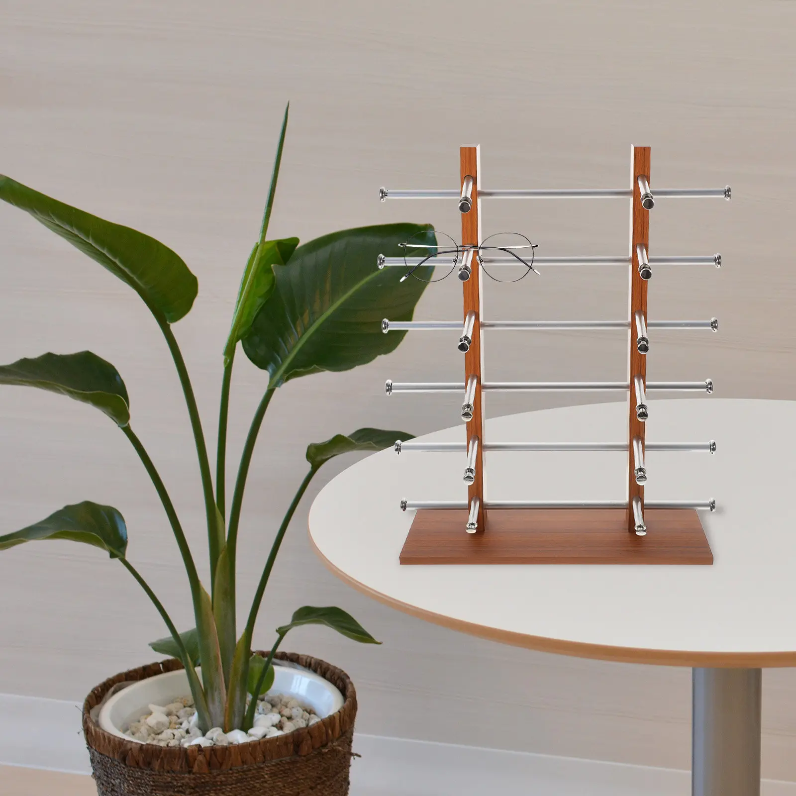Vintage Sunglass Rack Glasses Display Stand Premium Density Board Stable Base Sunglasses Organizer Glasses Holder Display Shelf