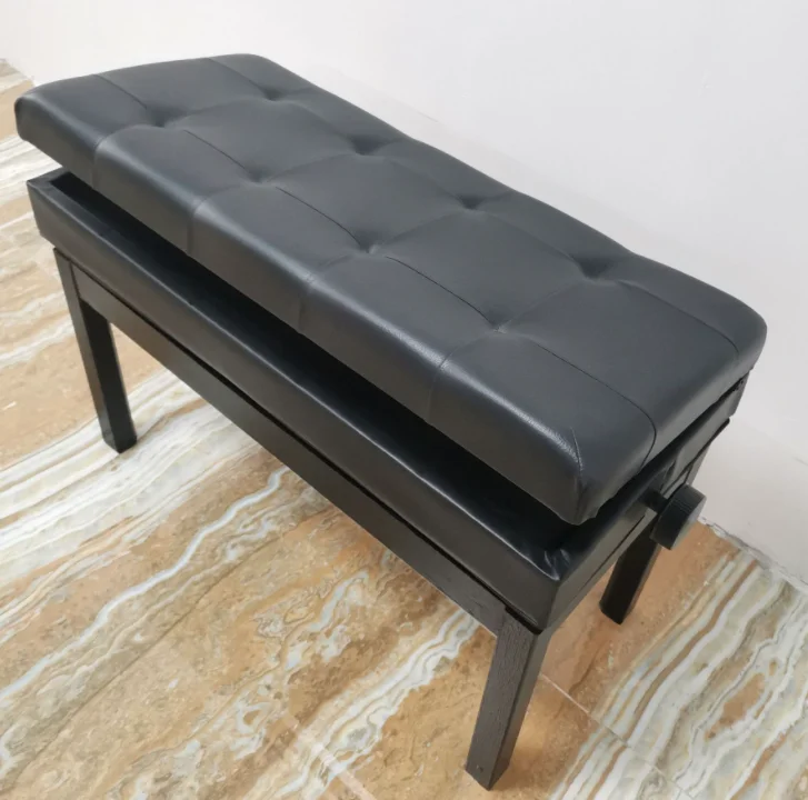 Double Bench Piano Adjustable Piano Bench for Double With Book Case