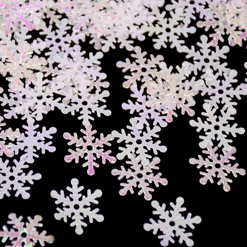 300pcs Christmas Snowflakes Confetti Xmas Tree Ornaments Christmas Decorations for Home Table Winter Party Cake Decor Supplies