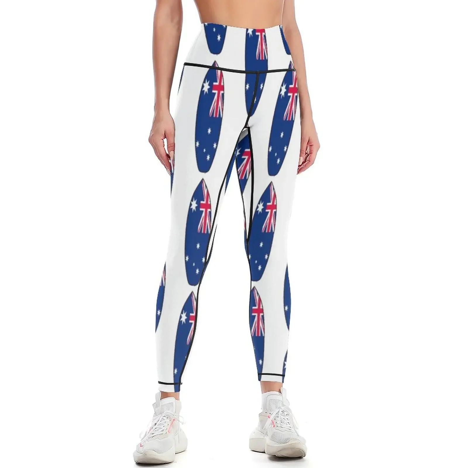 

Surfboard (Australian Flag) Leggings sports for push up Tight fitting woman Sportswear woman gym for girls Womens Leggings