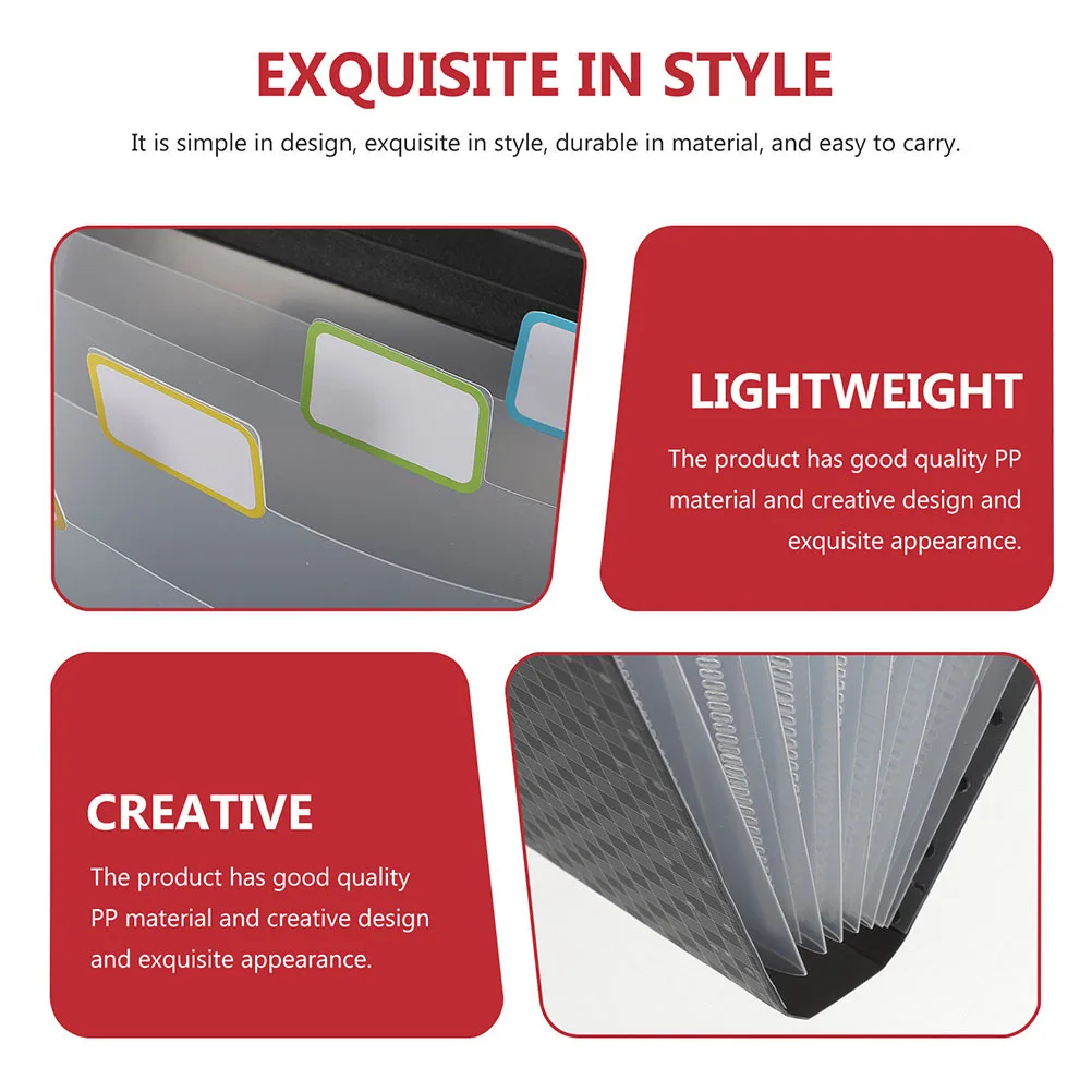 2Pcs Portable File Folder Bag Multi-Layer Document Organizer for Bills Checks Change Small Items Storage Solution