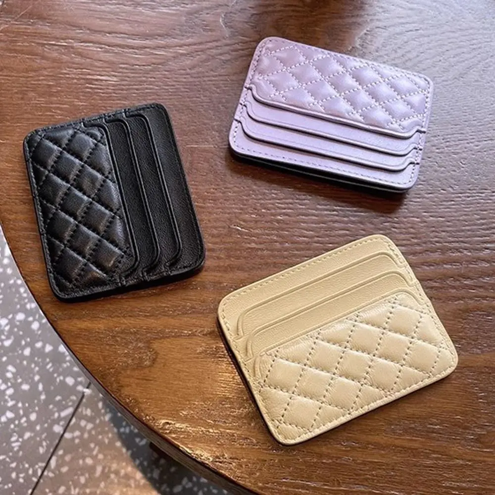 New Leather Card Holder Ultra-thin Multiple Card Slots Small Wallet Card Cover for Women Men