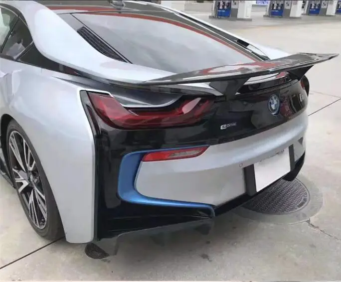 Real Forged Carbon Fiber Rear Bumper Trunk Diffuser Spoiler For BMW i8 2014 2015 2016 2017 2018 2019 2020 2021