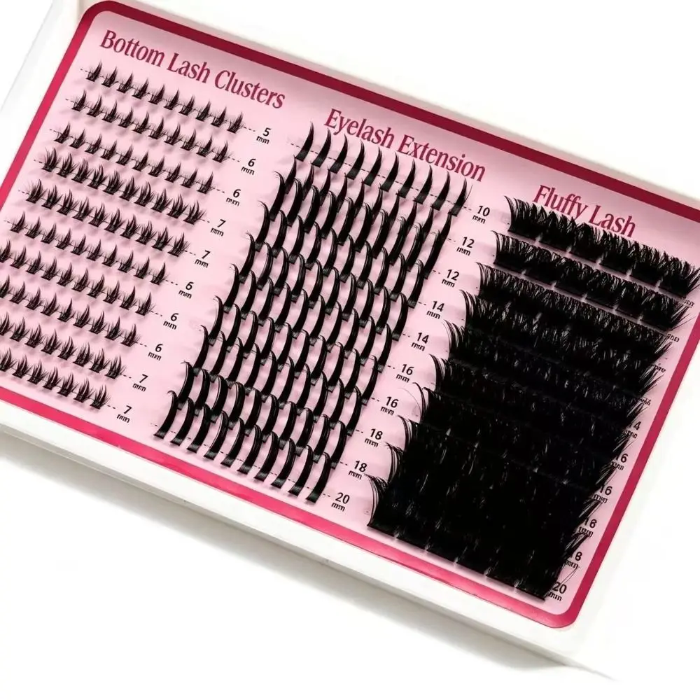 200D Lash Extensions Kit Pointed Tip 5-20MM Length Spiky Lash Extensions Lower Eyelashes D-Curly
