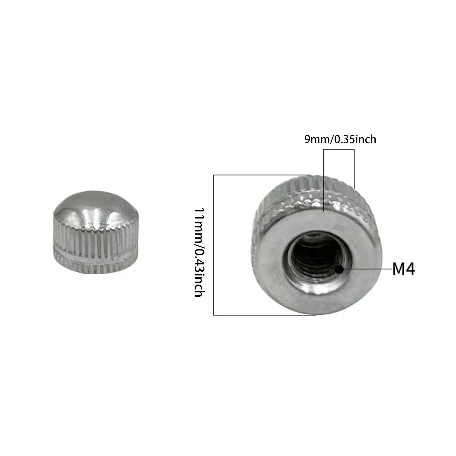 100個入り-m4ネジキャップ-照明器具固定用ナット-ランプ部品-ローレットナット