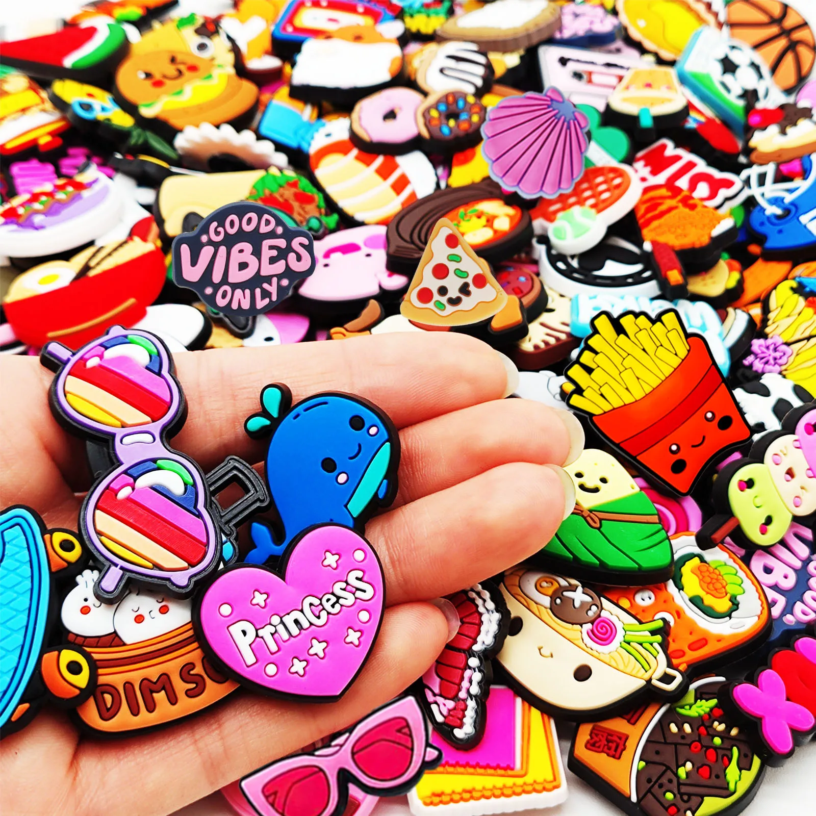 Random 10-100Pcs Shoe Charms For Sandals,Shoe Decoration Accessories Premium Quality Shoe Pins Great Gift For Teens Men Women