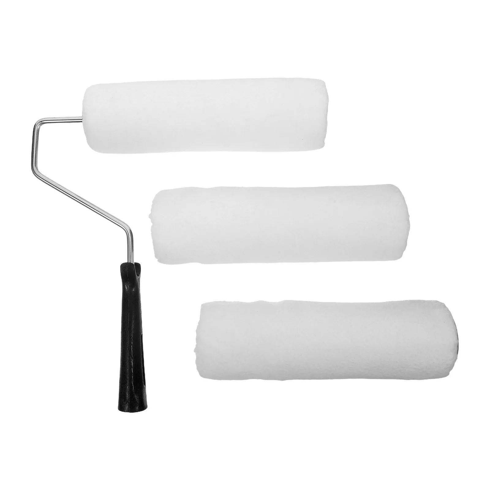 1Set Wall Paint Roller Latex High Density Fiber Detachable Head Roller Brush for Home Interior Painting Supplies and Renovation