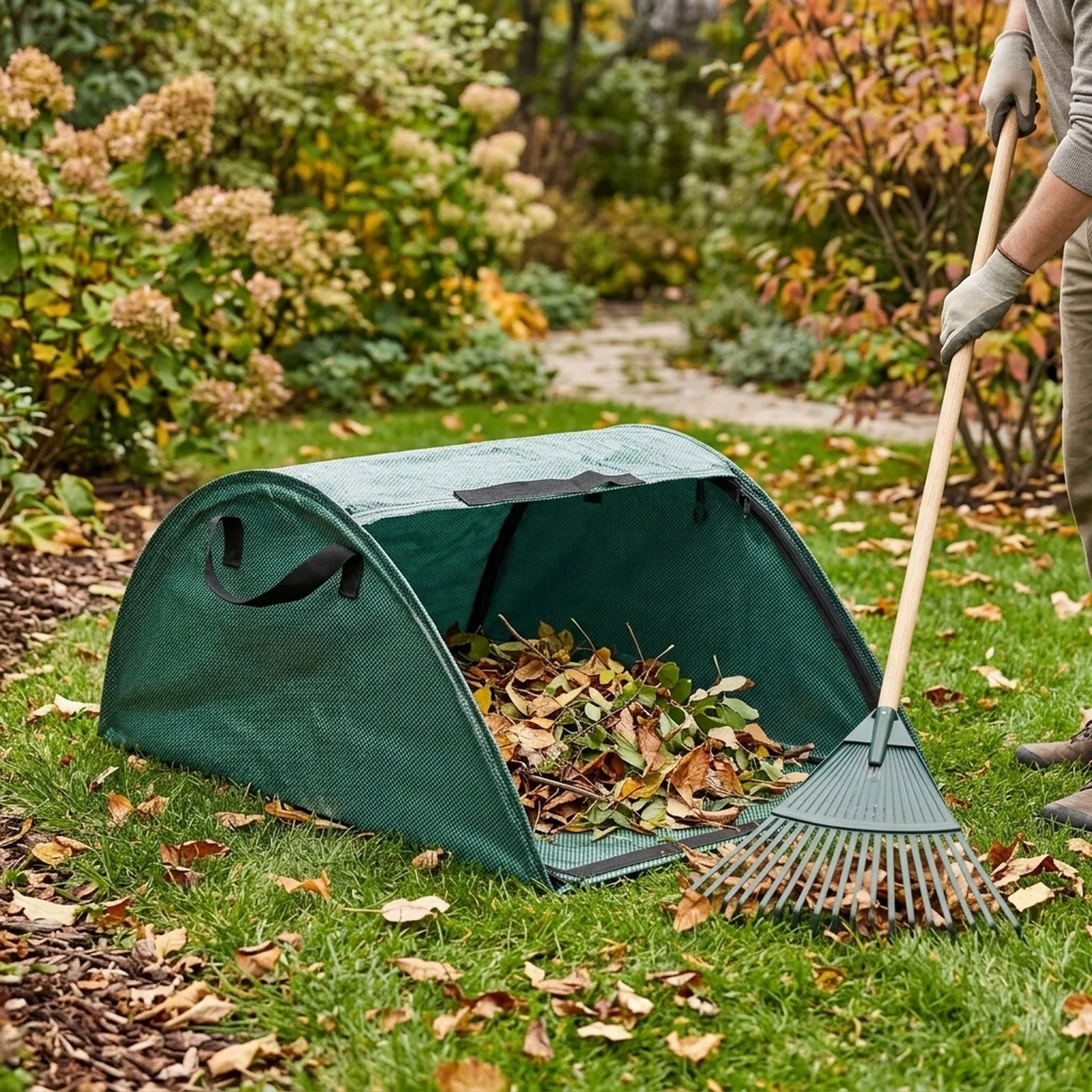 Garden Waste Bags 100L 200L Large Garden Bag Leaf Collector Bag Reusable Yard Greenhouse Compost Waste Collection Bag