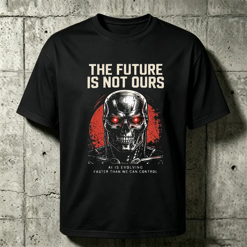 Unisex Retro AI Robot T Shirt 3 Designs Skynet Better Humans Than Machines AI Is Not Just A Tool Summer Casual O Neck Tops