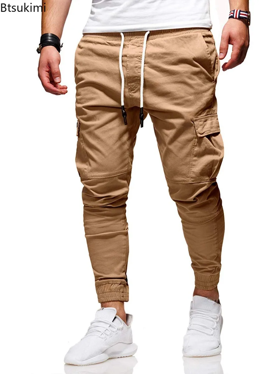 New Fashion Men's Outdoor Sports Joggers Pants Spring Autumn Multi Pockets Men Windproof Cargo Pants Casual Loose Men Sweatpants