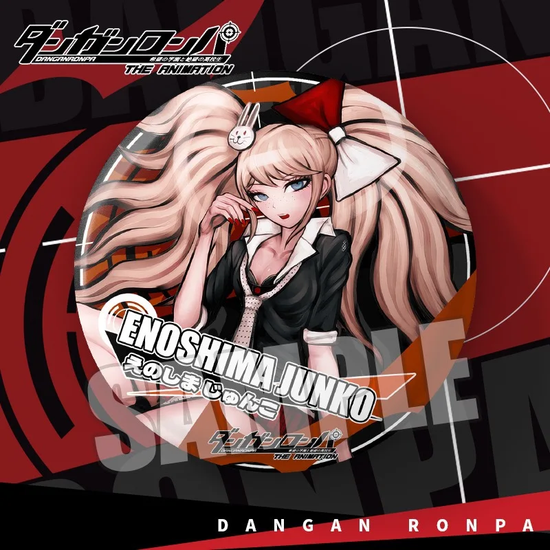 Danganronpa Anime Figure Nagito Komaeda Metal Badge Naegi Makoto Decorative Pins Enoshima Junko Broochs Toy Fans Collection Gift