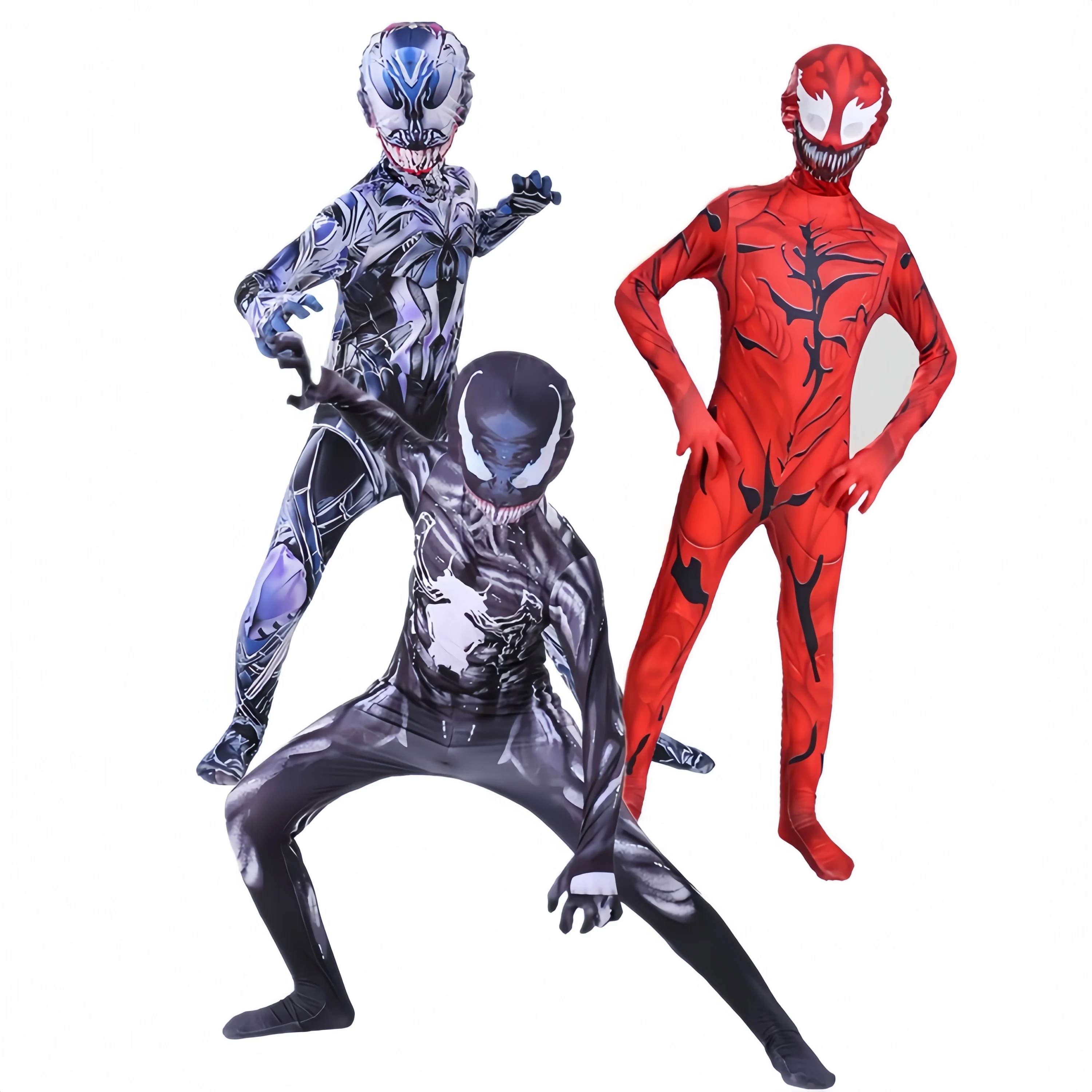 Kids Spider Man Venom Costume Suit Jumpsuit Symbiote Spiderman Costume Superhero Cosplay Halloween Costume For Child Boys