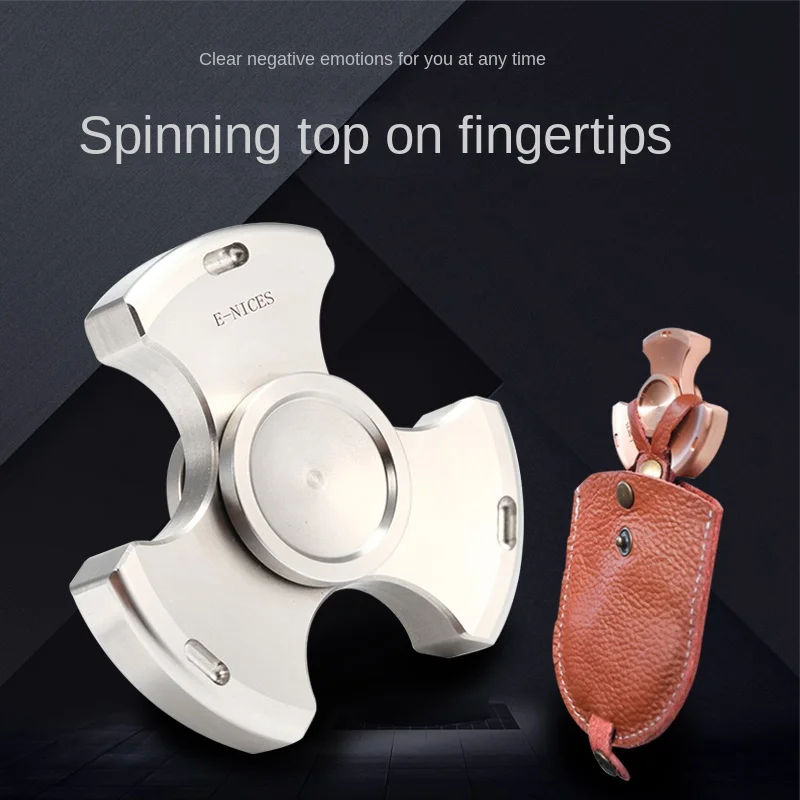 Fingertip Gyro Adult Limited Three-Leaf Pure Copper Stainless Steel Finger Ultra-Long Rotating Children's out-of-Print Toy