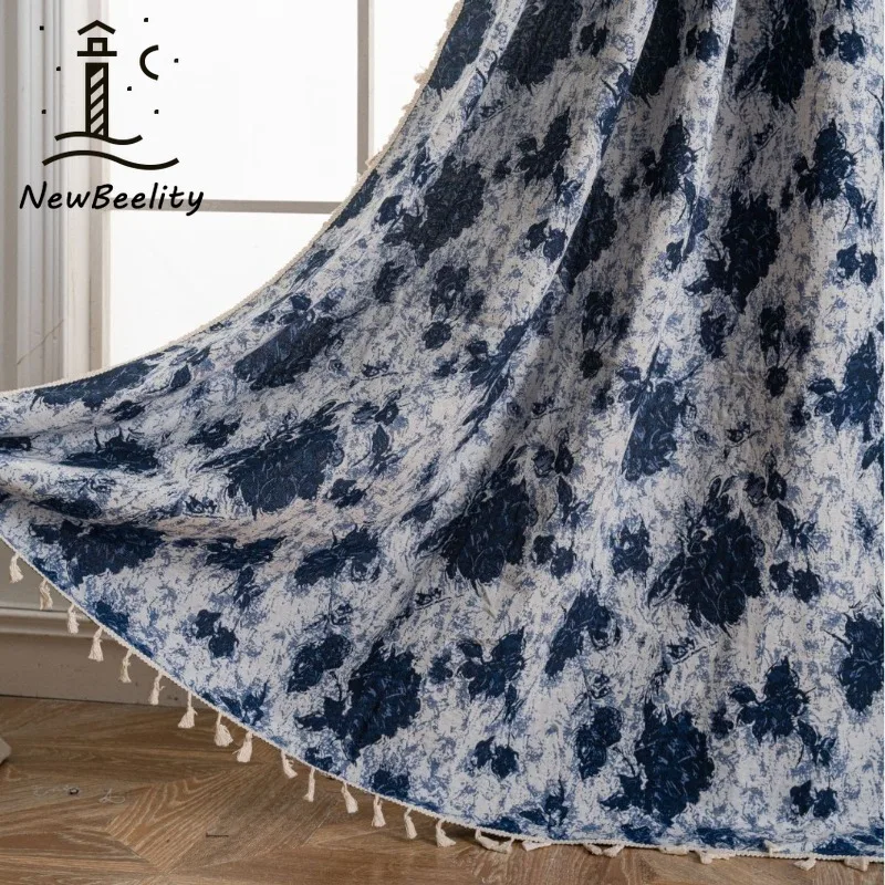 American Contrasting Diamond Geometric Jacquard Curtains for Living Dining Room Bedroom Kitchen Curtain Bay Window Semi-blocking
