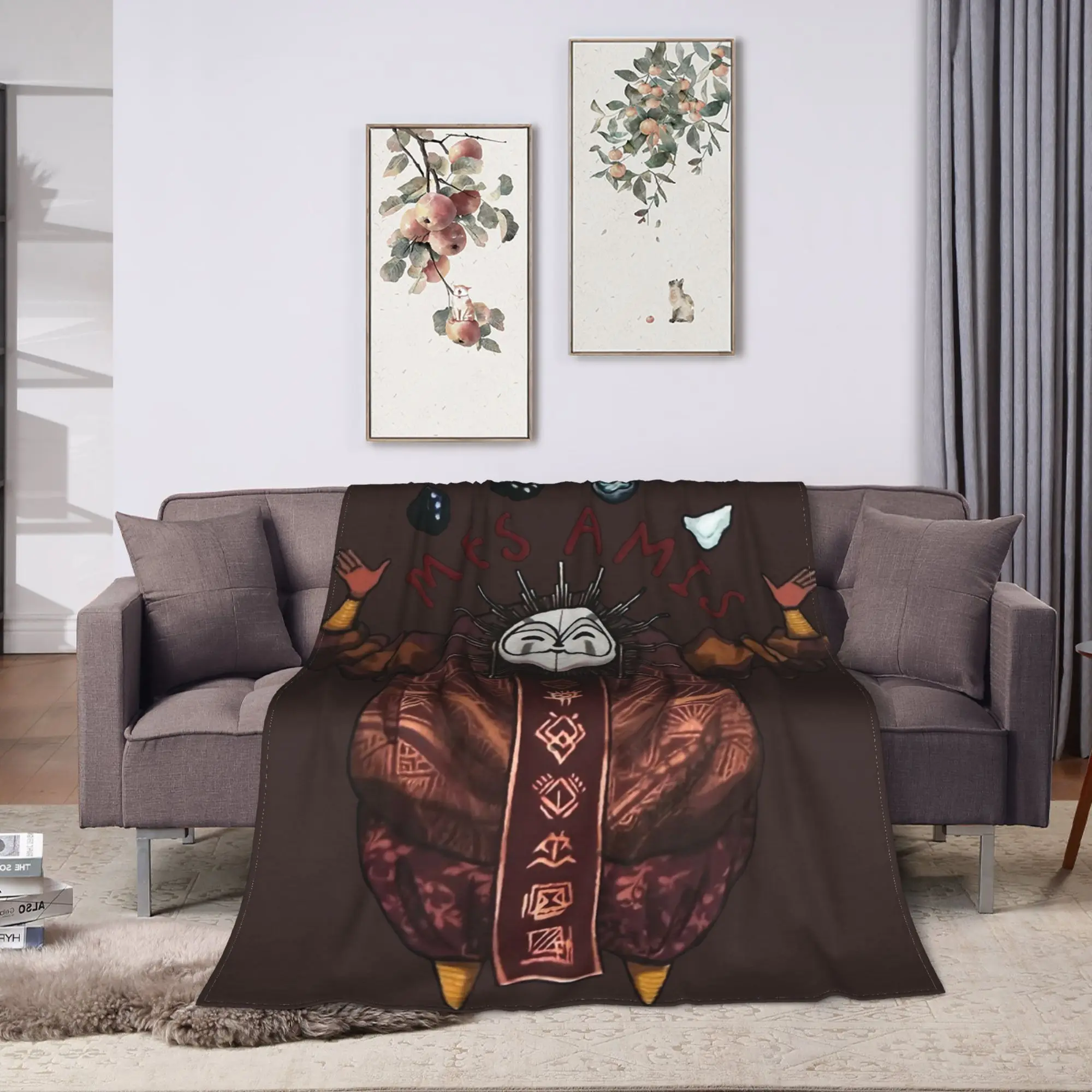 Esquie and rock friends Clair Obscur  Expedition 33 Blankets Flannel Throw Blanket For Living Room Warm Soft Bedspread Gift
