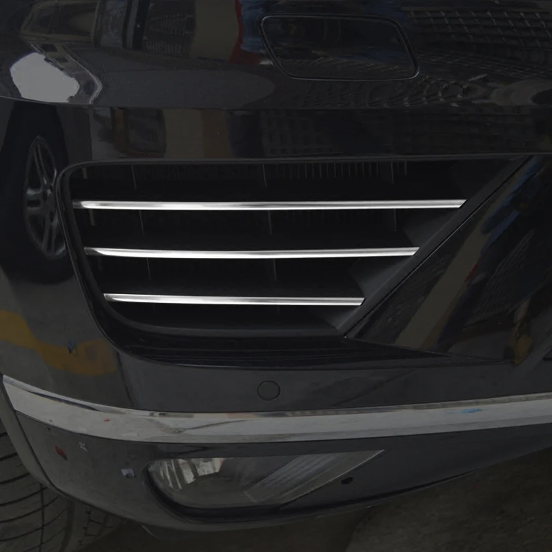 1 zestaw naklejek na przednie światła przeciwmgielne ze stali nierdzewnej do VW Touareg Akcesoria do dekoracji świateł przeciwmgielnych