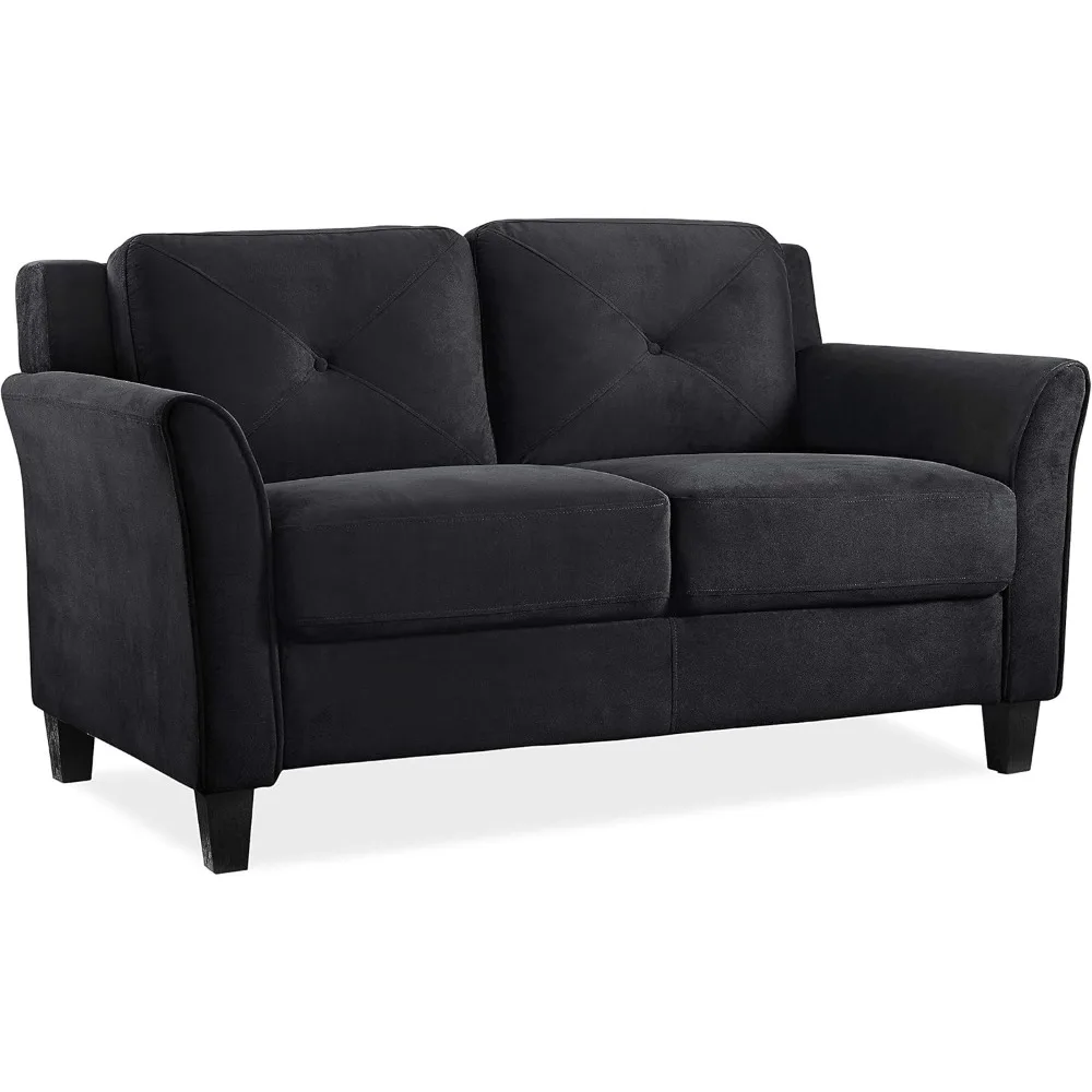 Modern Loveseat Sofa with Removable Armrests, for Living Room/Apartment,Hold up to 400 Pounds,Black