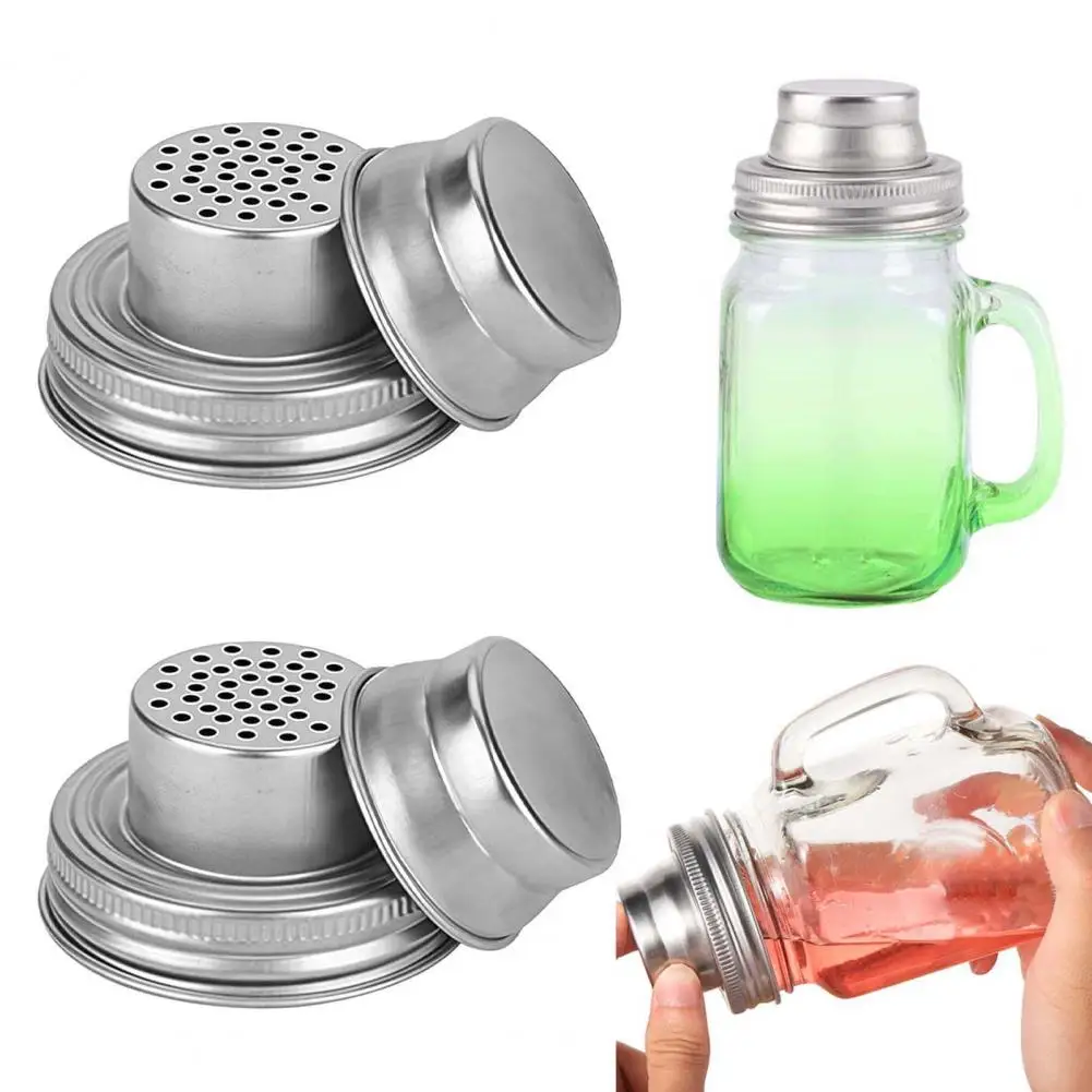 كوكتيل هز زجاجة بلايز الفولاذ المقاوم للصدأ ميسون جرة شاكر الأغطية لتوابل المطبخ الطبخ بار أداة السكر الملح الفلفل #5