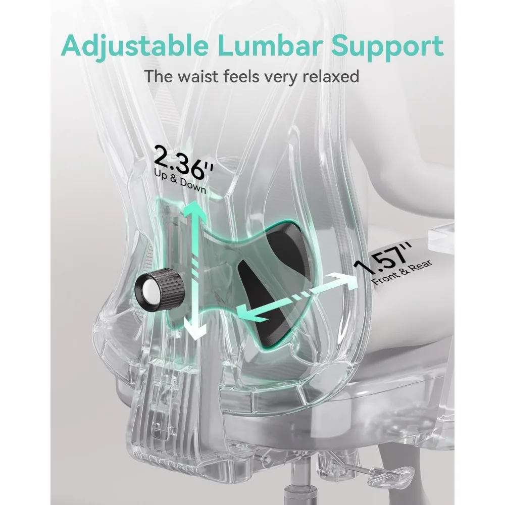 Ergonomic Office Chair, Desk Chair with Adjustable Lumbar Support and Height, Comfortable Mesh Computer Chair