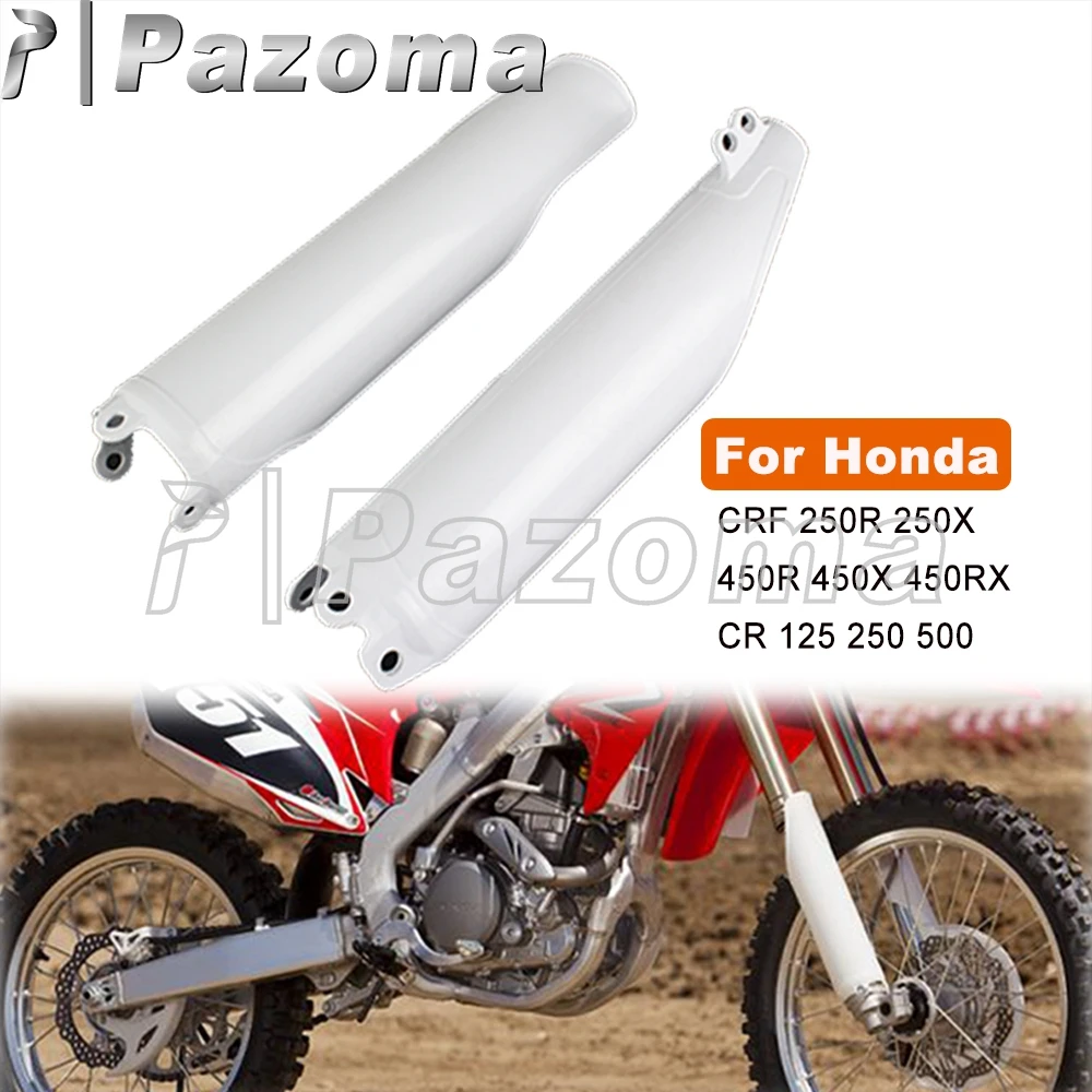 Plastic Fork Guard Supermoto Enduro White Front Fork Tube Frame Cover For Honda CRF CR 125 250R 250 450 X RX CRF250 CRF450 CR125