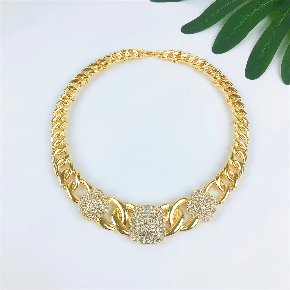 TITI Vintage Women Necklace Bracelet Earring Ring Jewelry Set Minimalist style Fashion 18K Gold Plated Party Jewelry