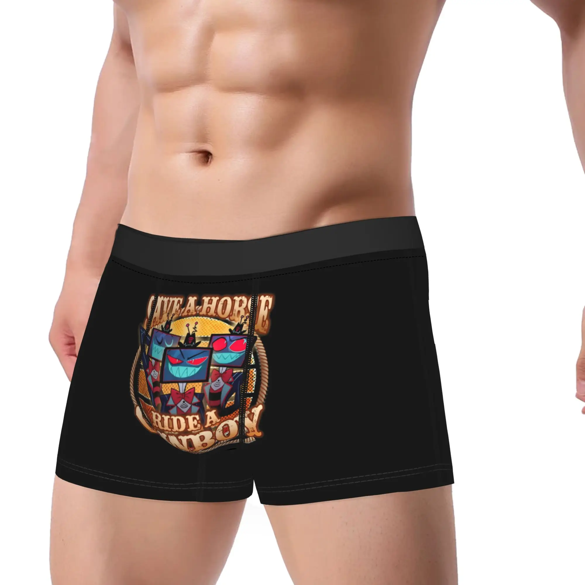 

Sexy Boxer Shorts Panties Briefs Men Vox Hazbined Underwear Mid Waist Underpants for Homme M-XXL