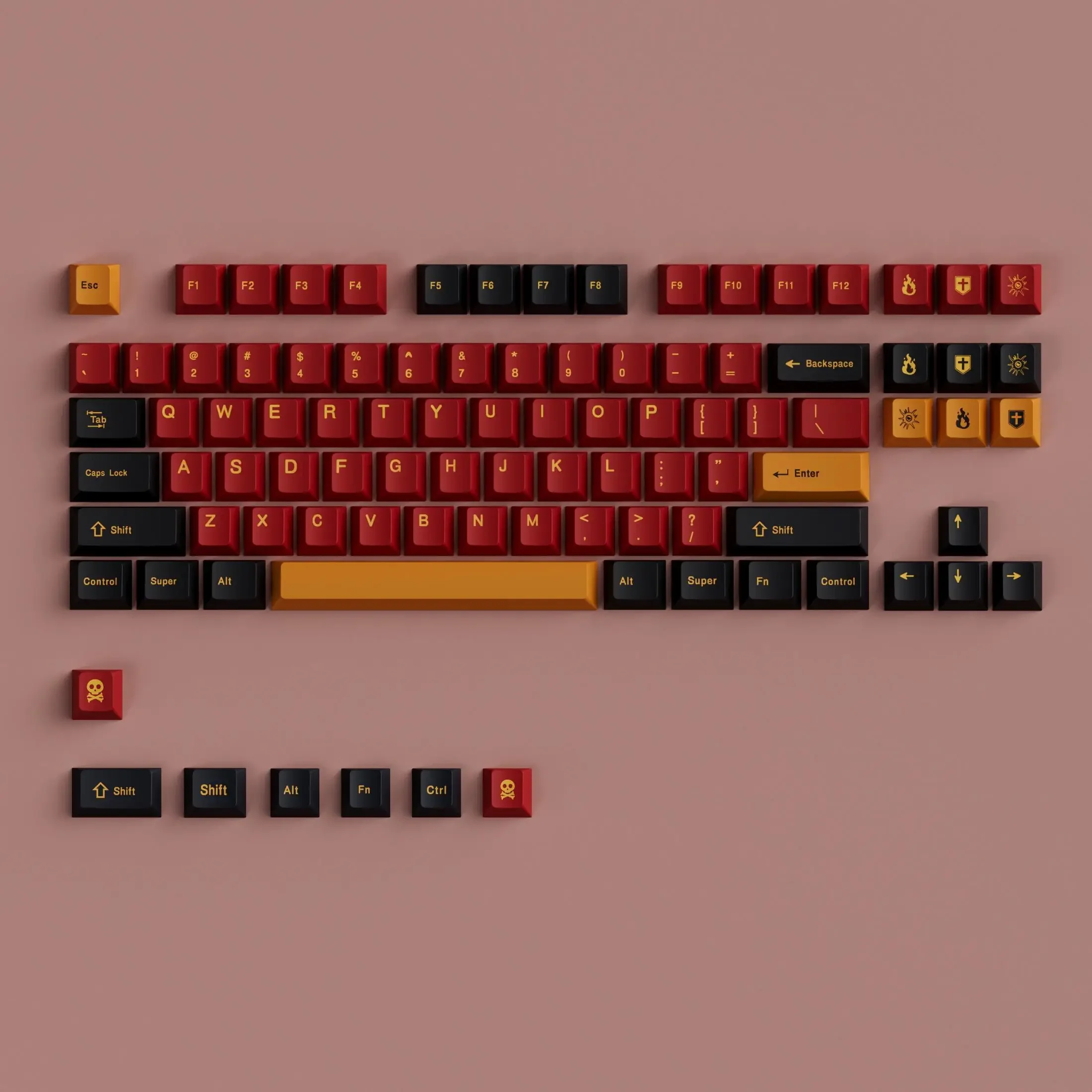 Sublimation keycaps Full set of simple retro color scheme Mechanical keyboard Customized keycaps