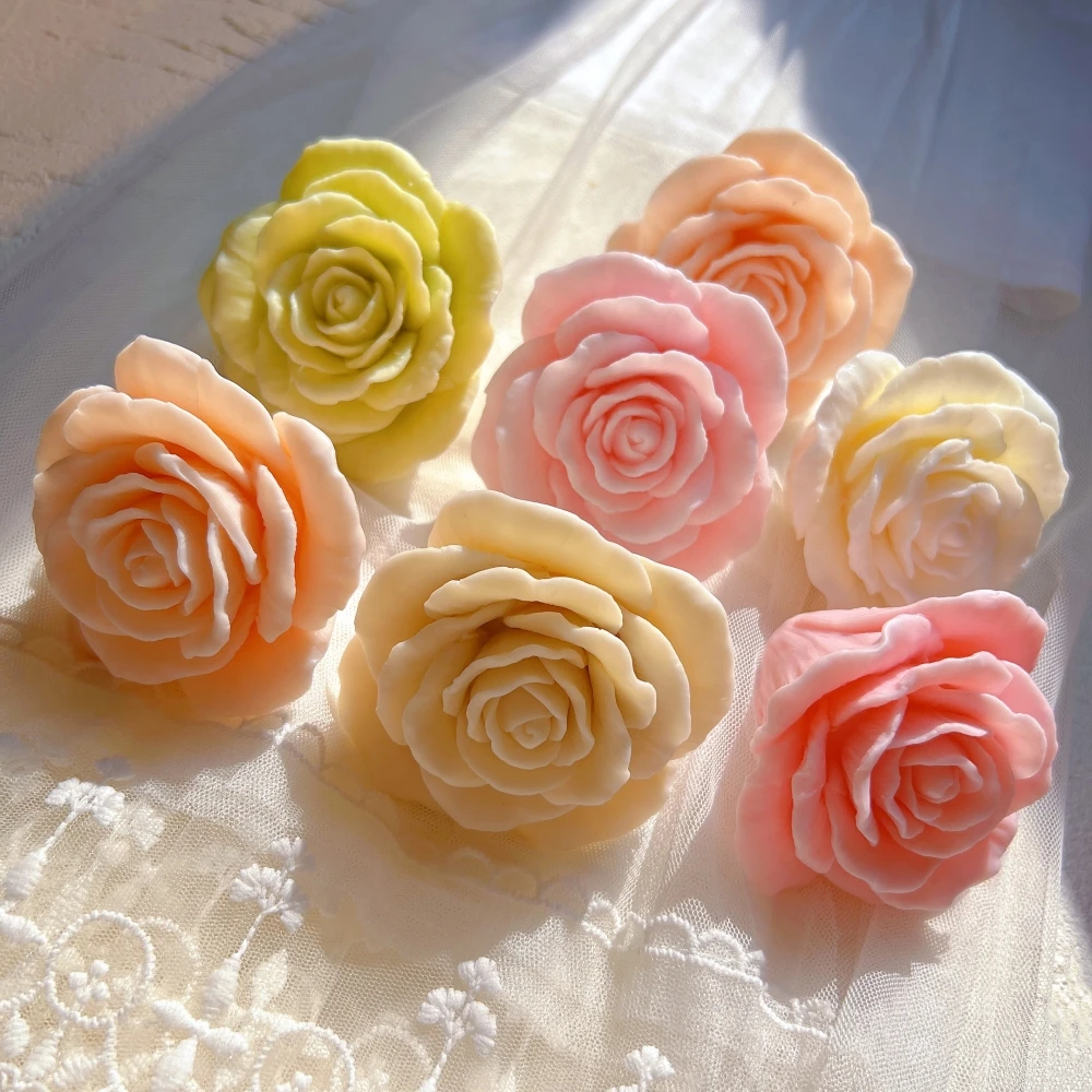 

Valentine'S Day Gift Soy Wax Mould Diy Home Decor Anniversary Souvenir Rose Sweet Flower Scented Candle Silicone Mold